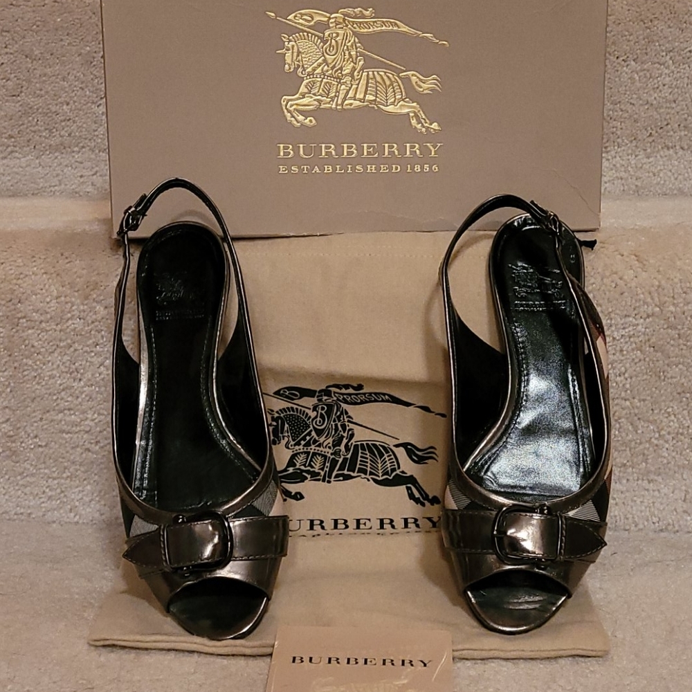 Burberry sling back sandals